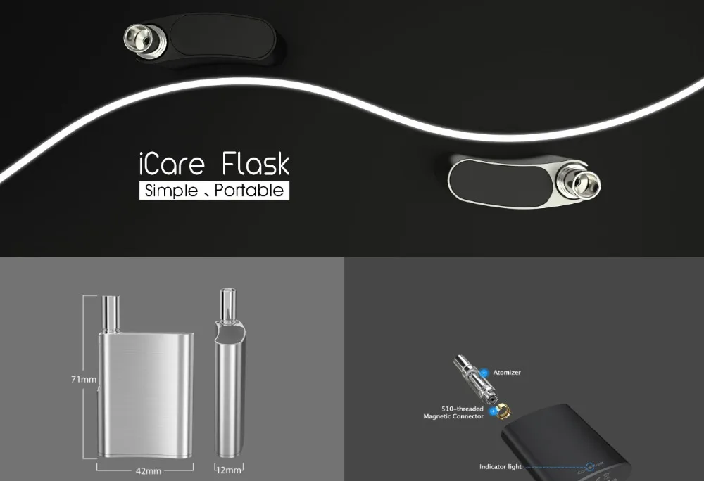 Original Eleaf iCare Flask Kit with built-in 520mAh battery Palm size & light design no buttons Electronic Cigarette 01 (3)