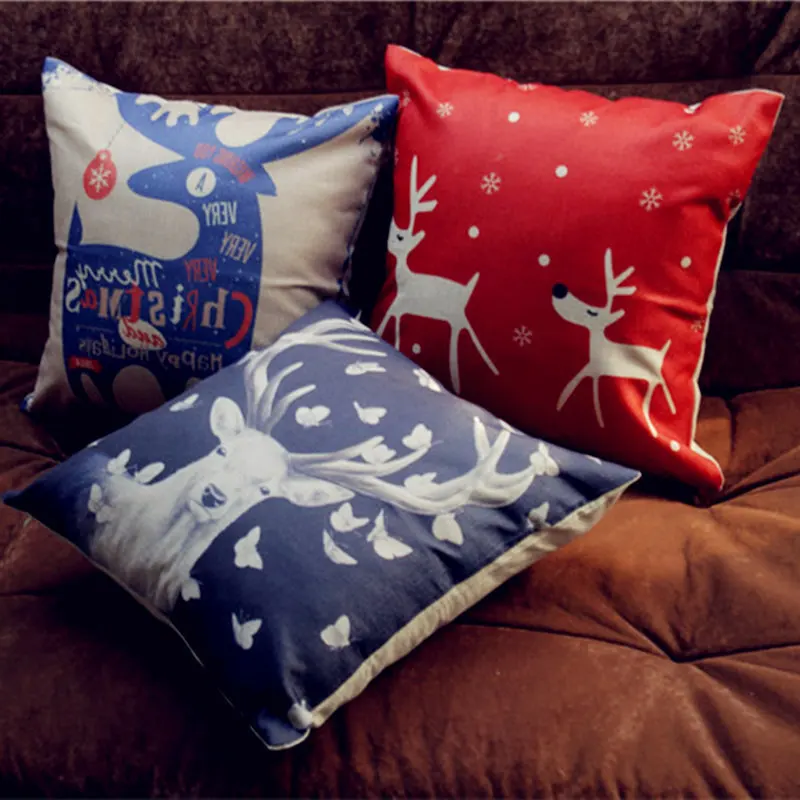 Valentine Pillow Covers New Year Printed Cotton Linen Cushion Cover Decorative Throw Pillowcase For Sofa Cojin Personalizado Valentine Pillow Covers New Year Printed Cotton Linen Cushion Cover Decorative Throw Pillowcase For Sofa Cojin Personalizado