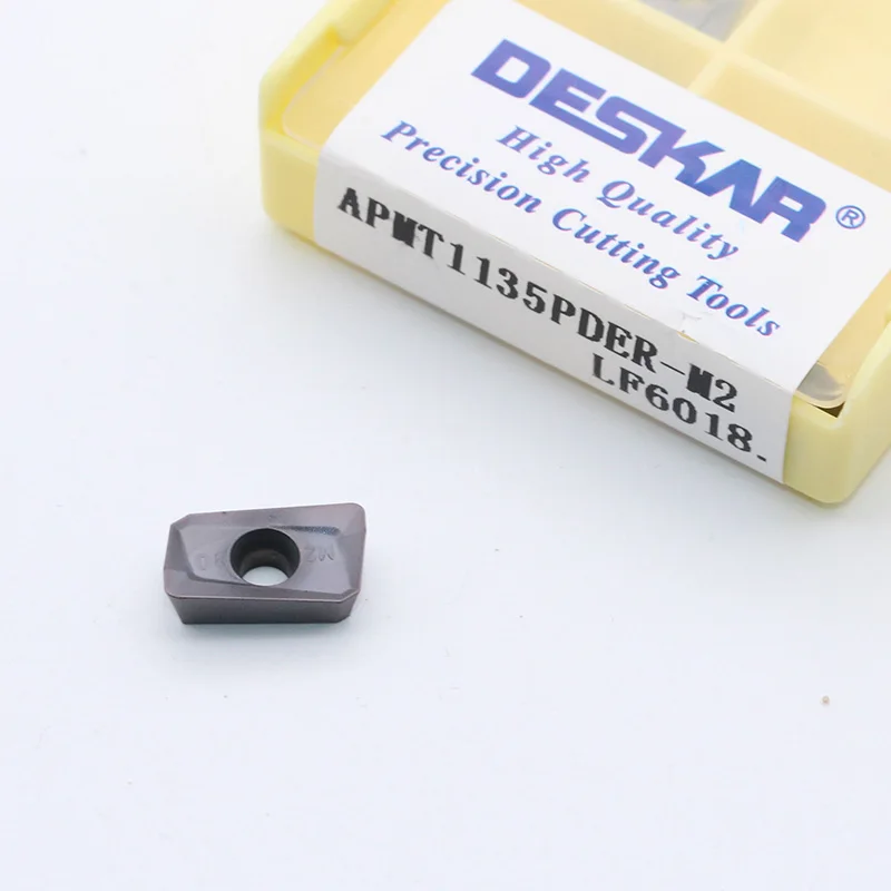

10pcs DESKAR Original APMT1135PDER M2 H2 LF6018 APMT1135 APMT1604 Carbide Milling Inserts Endmill Face Mill Cutter BAP300R Tool