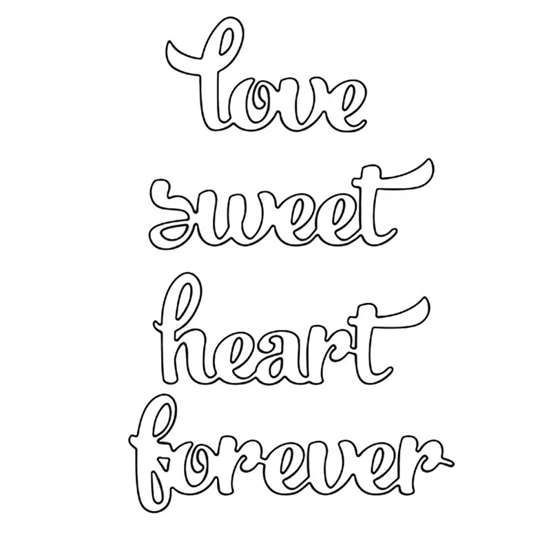 

YaMinSanNiO Love Sweet Heart Forever Words Metal Cutting Dies New 2019 Dies Scrapbooking for Card Making Crafts Dies Stencil