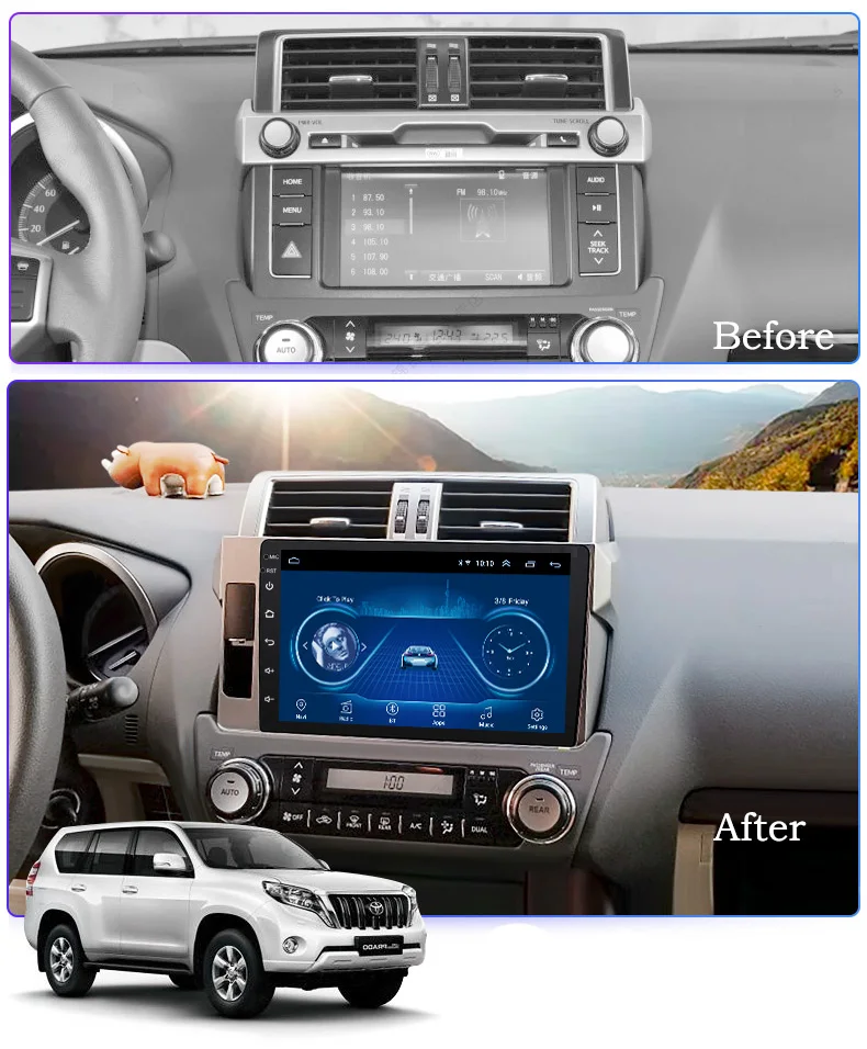 Best Super Slim Touch Screen Android 8.1 GPS Navigation for toyota prado LC150 2014 radio headunit tablet Stereo Multimedia Bluetooth 0