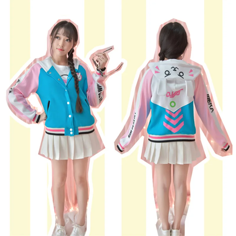 

D.va Jacket Hooded D va Sweatshirt Hoodie Baseball Coats Dva Coat Cotton Sweatshirts For Women Coat With Ears