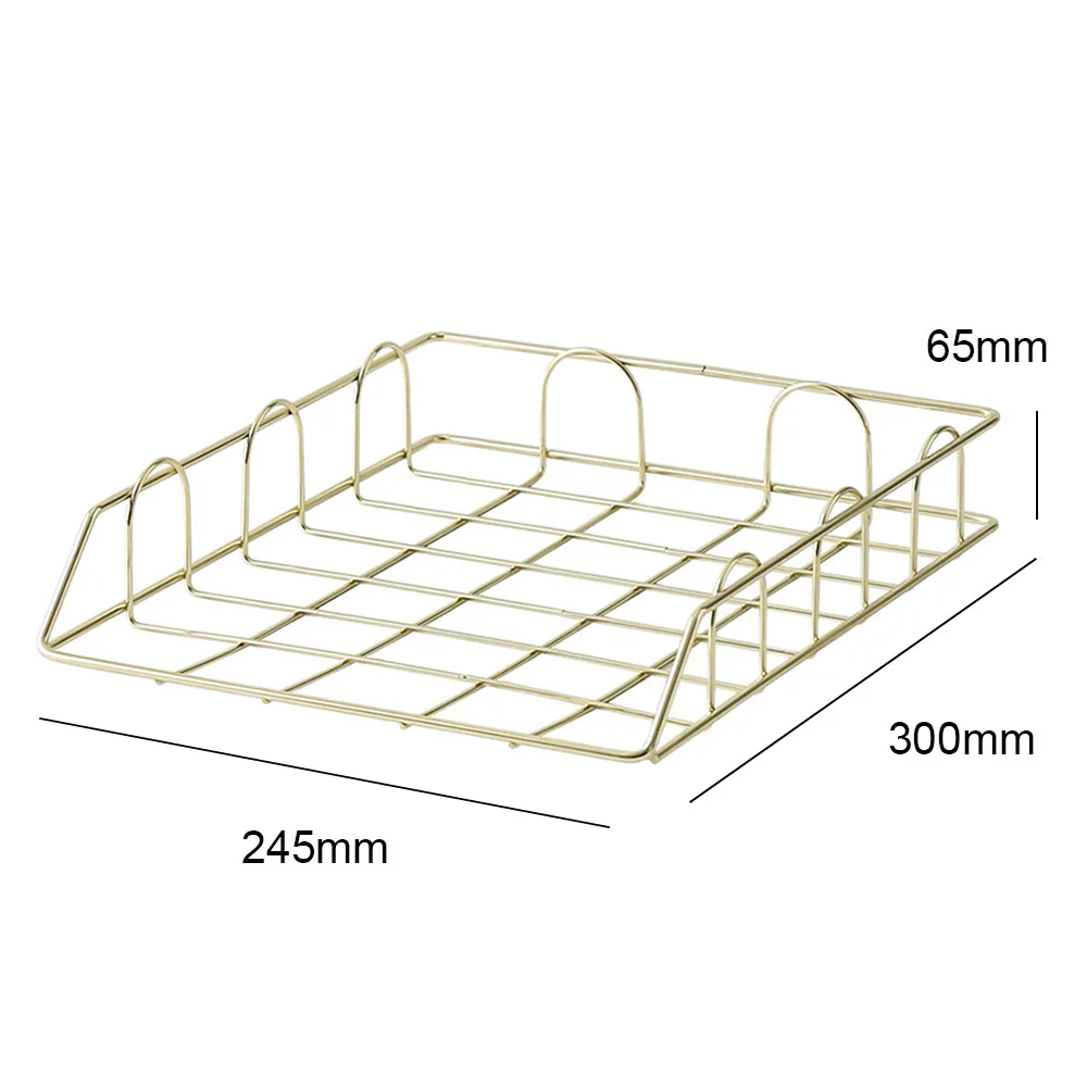 Скандинавские розовые золотые металлические штабелируемые корзины для хранения, офисные настольные А4 бумажные отделочные корзины, журнал, новости, бумажный органайзер, рама, стойка
