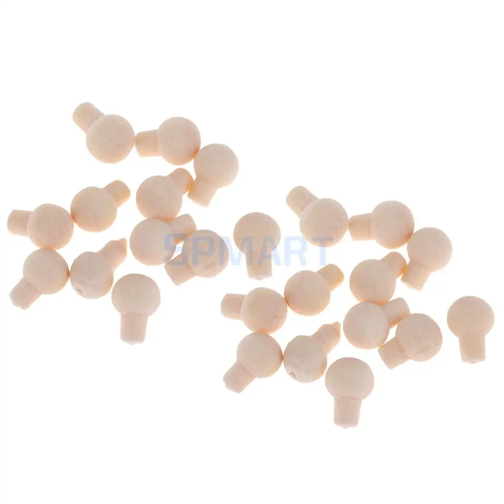 

1/12 Scale Miniature Unpainted Natural Wood Color Drawer Round Pull Handles Dollhouse DIY Fixtures Tools Accessory 24 Pieces