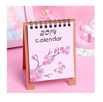 EZONE календарь спиральный планировщик милых фруктов/розовой свиньи/сакуры напечатанный блокнот настольные украшения офисные школьные принадлежности - Цвет: 12