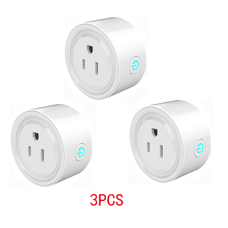 3pcs Умная розетка US Plug WiFi беспроводной пульт дистанционного управления адаптер модуля с таймером, совместимый с Alexa Google Home Voice - Комплект: 3pcs