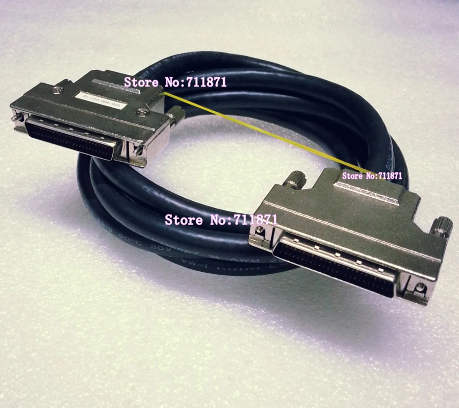 Metal Case Screws Fixed DB50 Male 50P SCSI Cable Small Computer System