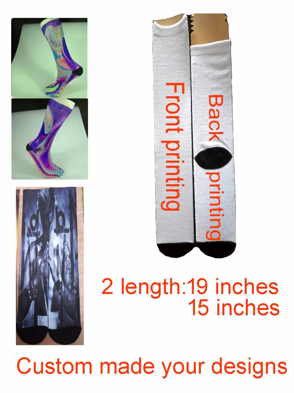

Custom - Create your own - 3D Sublimation print Socks