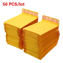 Lot de 50 enveloppes à bulles en papier Kraft, enveloppes rembourrées, avec sac de livraison, livraison directe