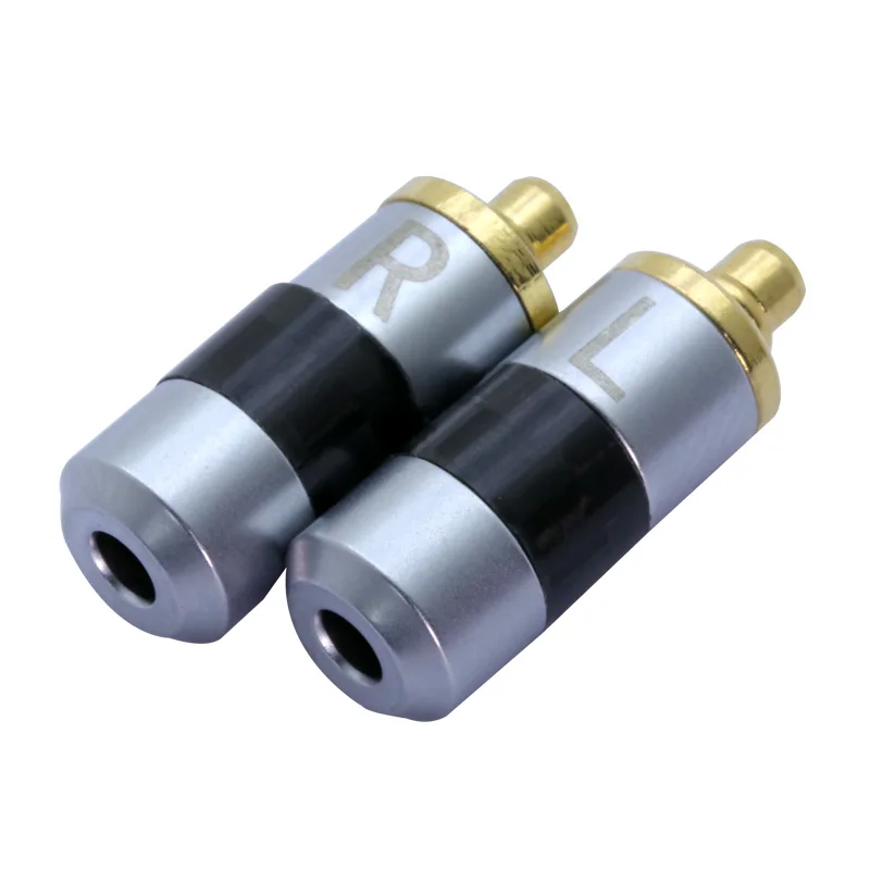 2 шт./1 пара энтузиастов Jack L/R MMCX черный/Серебристые наушники контактный разъем для Shure ED5 SE535 Позолоченный разъем с 2 мм отверстие для кабеля - Цвет: Grey pair