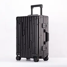 20''24''Pure aluminum Shell чемодан на колесиках багажный замок Mala valise de voyage avec roulets