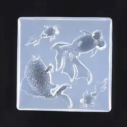 DIY ручной работы смолы Золотая рыбка кальмарной формы AB Клей Кристалл эпоксидной смолы высокий прозрачный силикон форма для изготовления