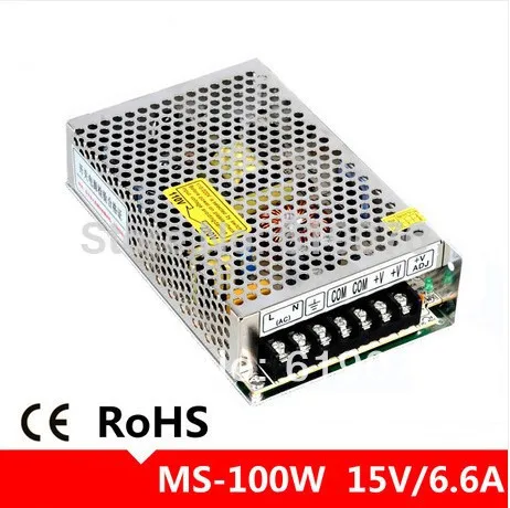 small size LED switch power supply 100W 15V 6.6A power supply MS-100-15 Mini type