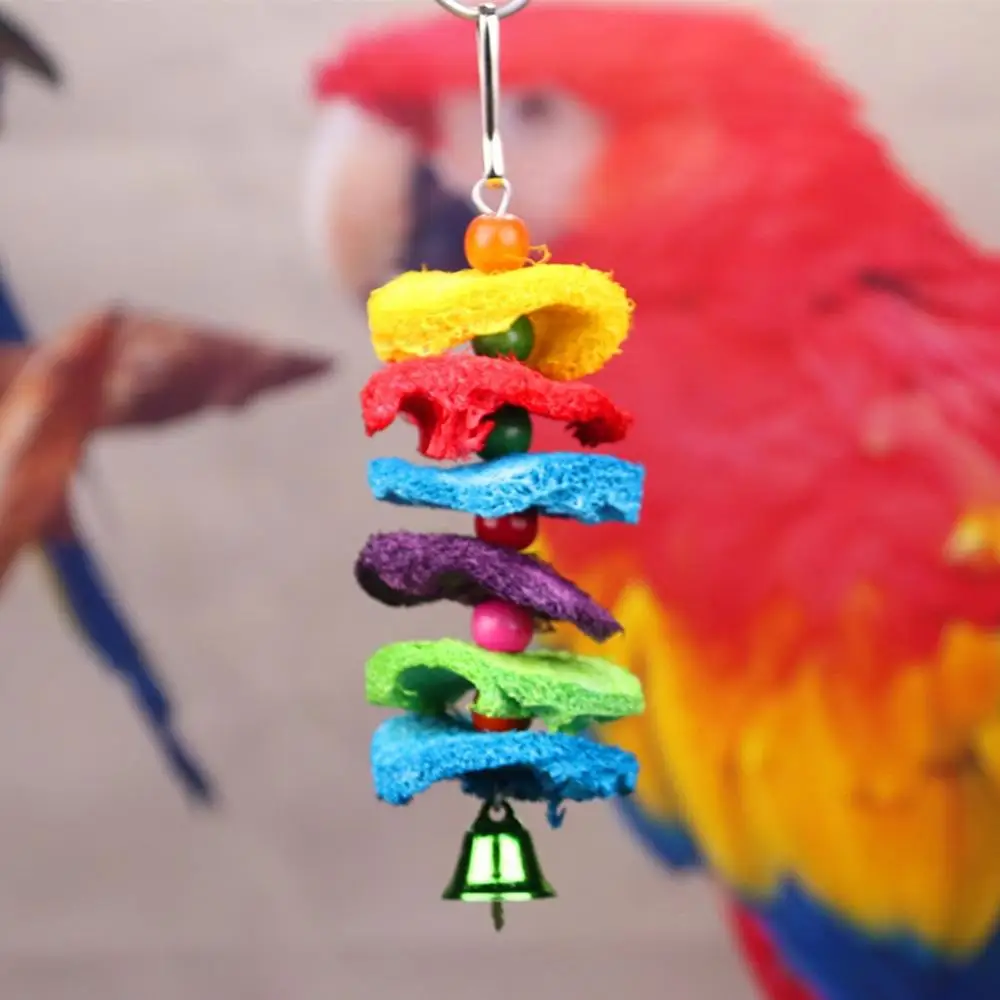 

Large Medium and Small Parrots Bite String Loofah Hand Grab Bite Toy Swing Ladder
