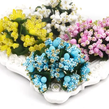 

108pcs/lot Pe Mulberry Stamen Party Artificial Flower Wire DIY wreath wedding Box decoration Wreaths Scrapbooking Fake Flower