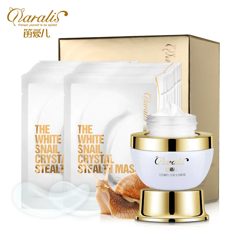 Buy Snail Essence Eye Cream+Collagen Eye Mask Anti Wrinkle Aging Sleep Mask