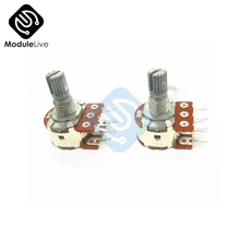 2PCS B10K Dual-Stereo-Potentiometer Poti Potentiometer Mit 16mm Welle Split 6 Pin