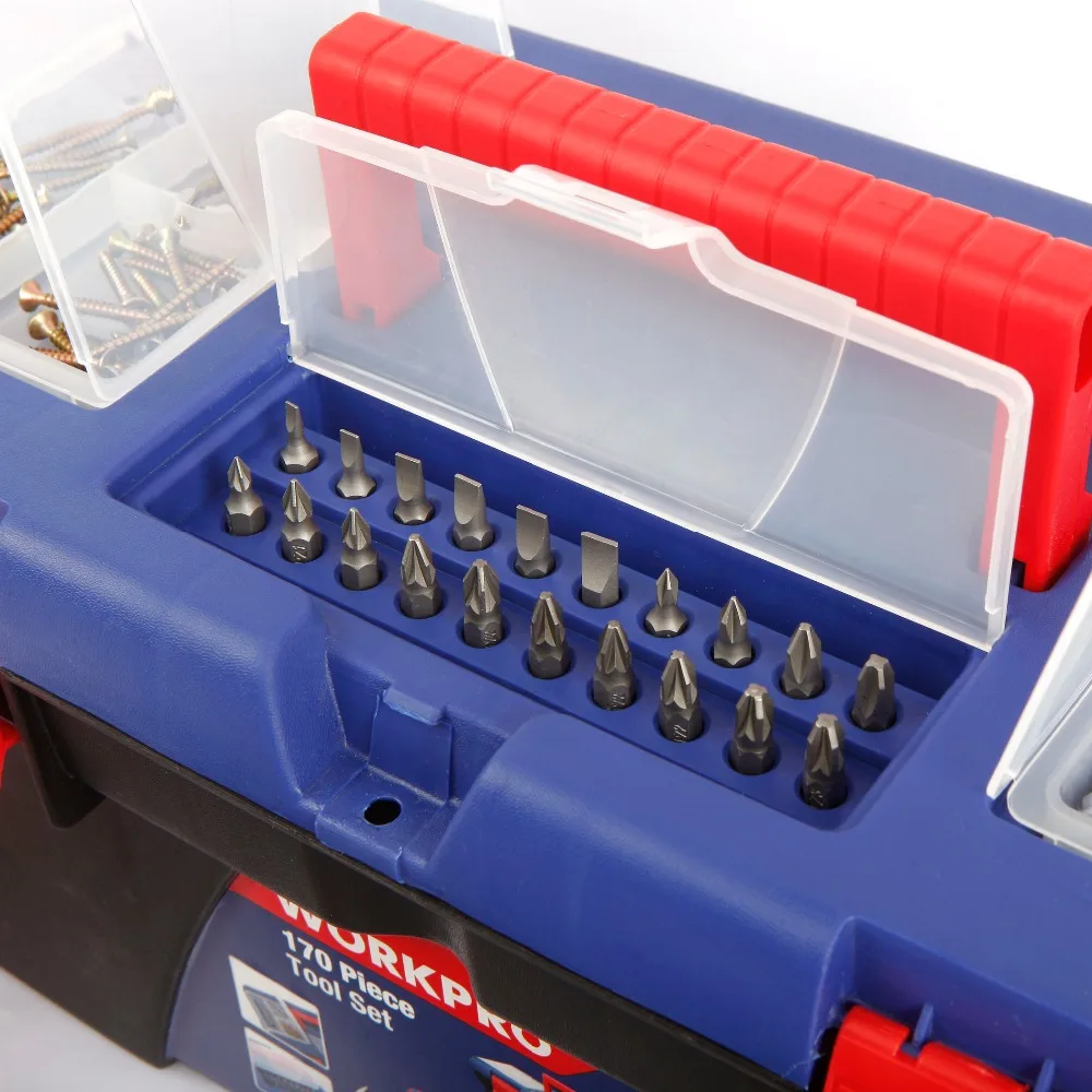 £38.23 Workpro 170pc Household Tool Set Home Tools Plastic Tool Box