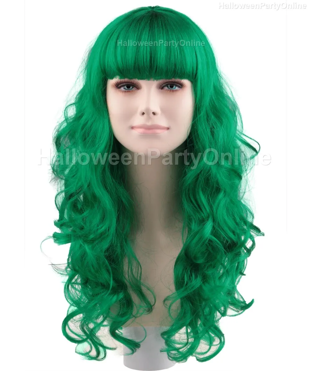 perruque femme verte