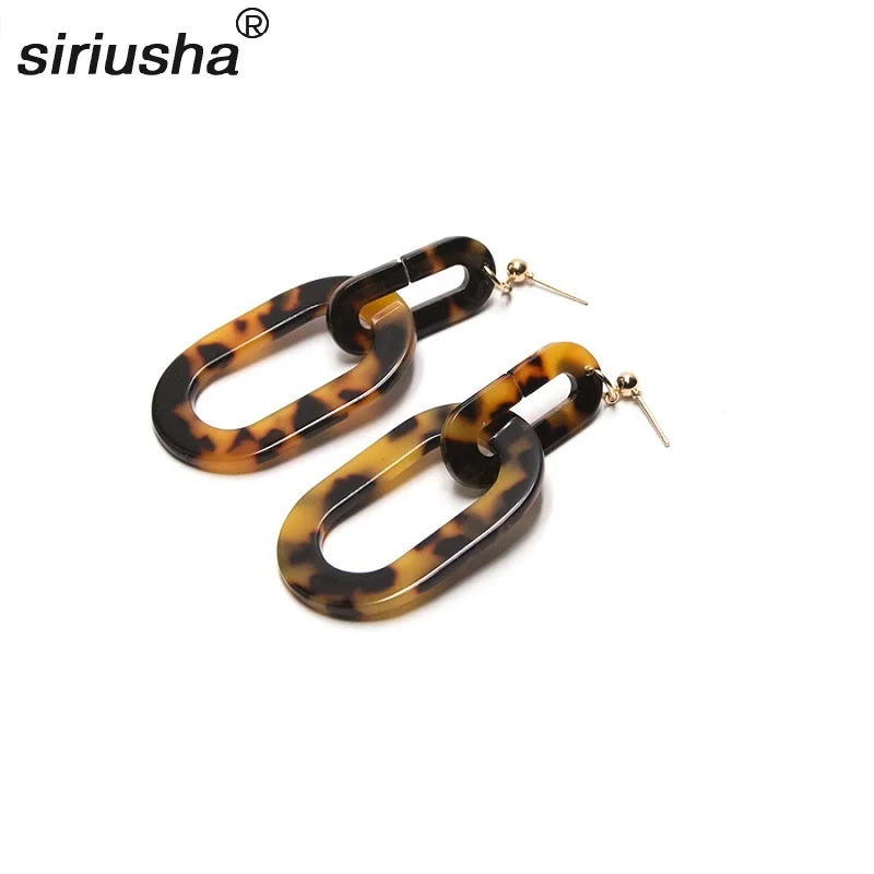 

Russia Acetic Acid Version of the Leopard Earrings New Simple Personality Ear Jewelry Acrylic Oval Round Wholesale S068