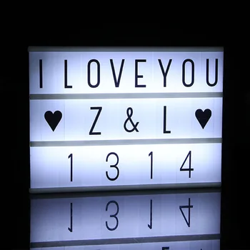 

A4 size 3 Line Cinematic Cinema LED Lightbox with Various Letters LED Night Lamp Power For DIY Home Decoration Lighting