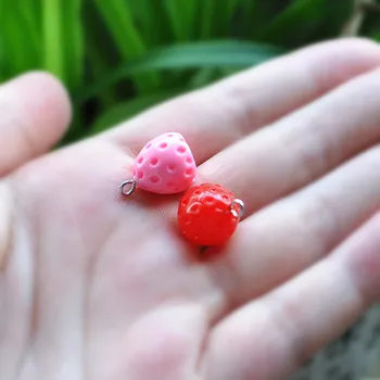 

resin charms necklace strawberry pendant earring charms for DIY decoration 20pcs