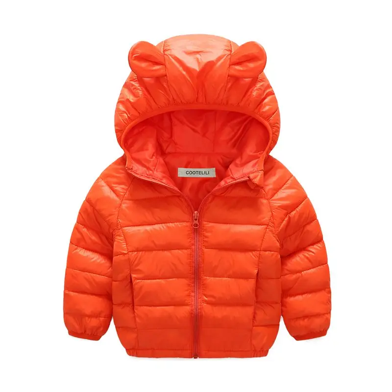COOTELILI 70-120cm Cute Bear Ear Winter Jackets Girls Baby Coat Outerwear Thicken Hooded Winter Children Boys Girls Clothes  (14)