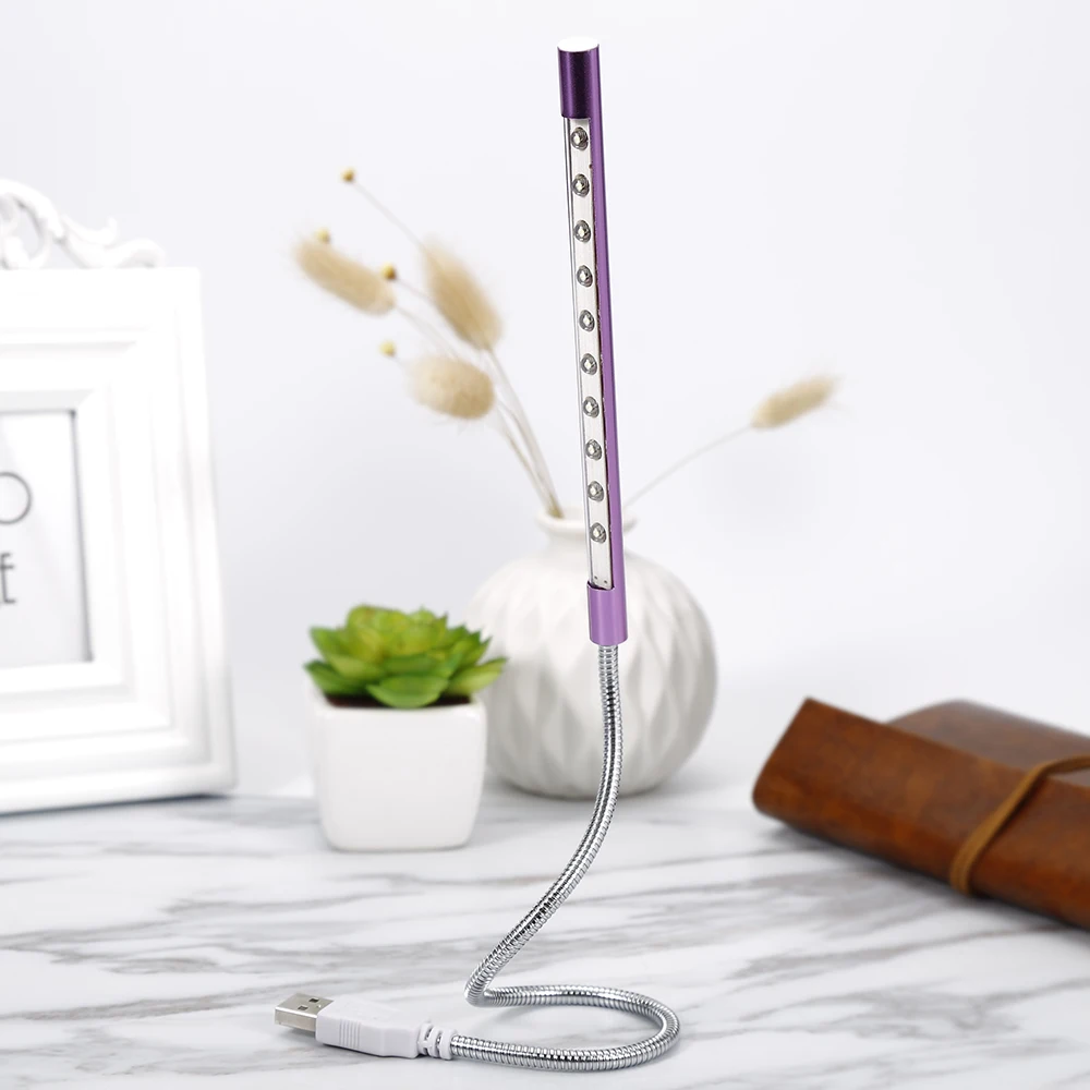 

10 LED Light Desk Lamp Bright Soft Flexible Lamp Keyboard Read Notebook PC USB