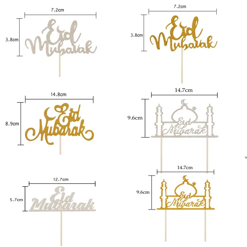 8-сезон торт фигурки жениха и невесты; ИД украшение Мубарак Бумага Стикеры подарок этикетки печать исламский мусульманский Рамадан сувениры ИД вечерние Supplie
