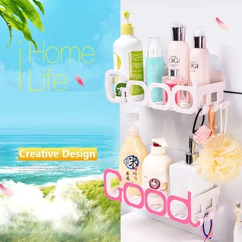 

Bathroom Corner Sucker Shelf Drain Storage Rack Strong Load Bearing Wall Corner Storage Rack Kitchen Wall Shelf Home Decoration