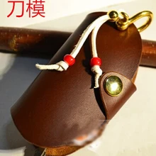 Porte-clé de voiture en cuir de vachette, fermoir, sac, une pièce, matrice de découpe, poinçon à main, moule à couteau
