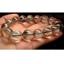 Натурального ясно черный, серебристый цвет брукита Рутиловый Кварц стрейч Для мужчин браслет круглые бусины подходящие 13 мм