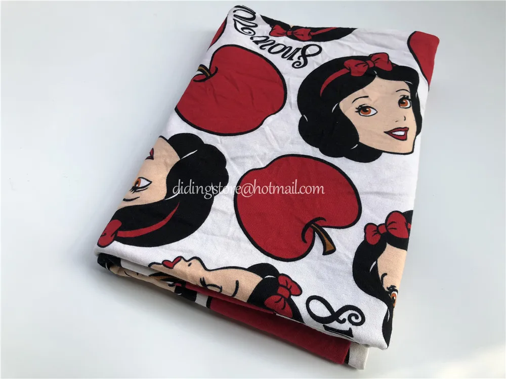 100*135 см яд apple Белоснежка Принцесса трикотажные хлопковые ткани для пошива diy Пэчворк детская одежда