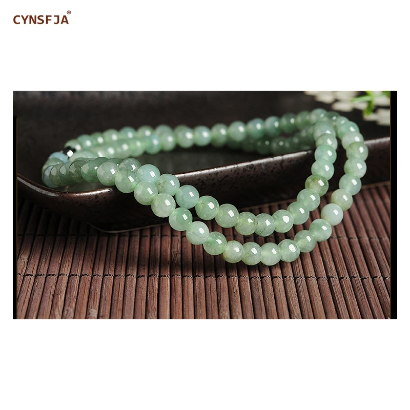 

New Arrivals Jade Necklace Fine Jewelry Certified Natural A Grade Burmese Jadeite Lucky Bead Jade Necklaces Green High Quality