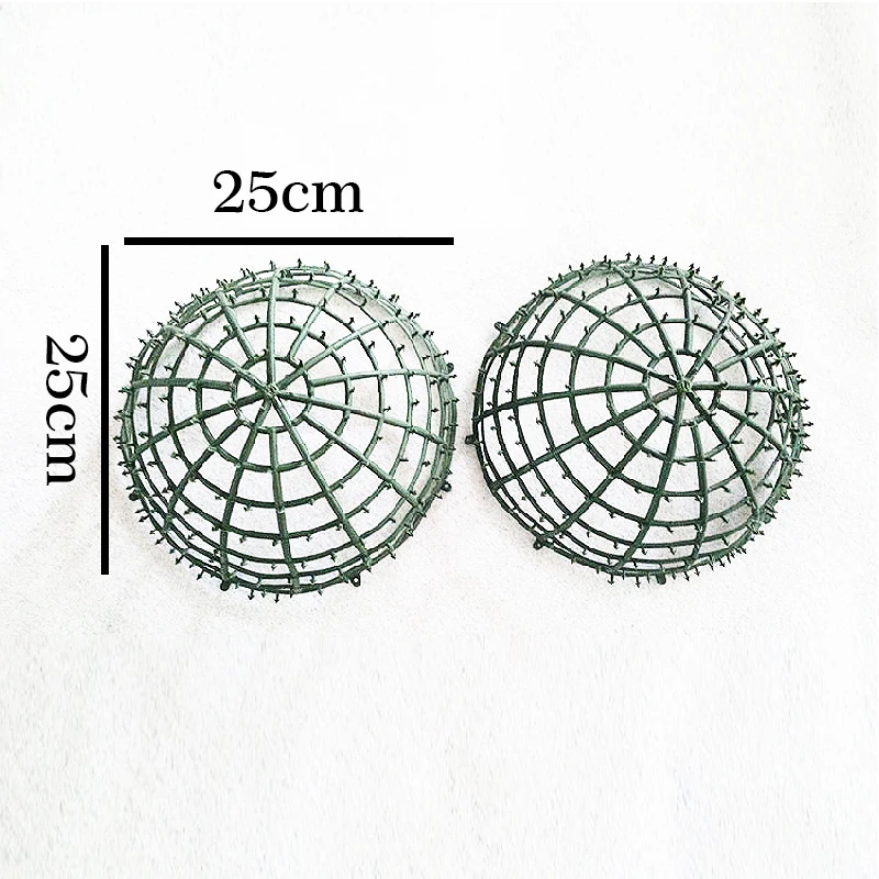 Пластиковый ряд цветов полка настенная база пластиковая сетка полка искусственный цветок аксессуары Diy свадебный цветок расположение поставки шар - Цвет: 25cm