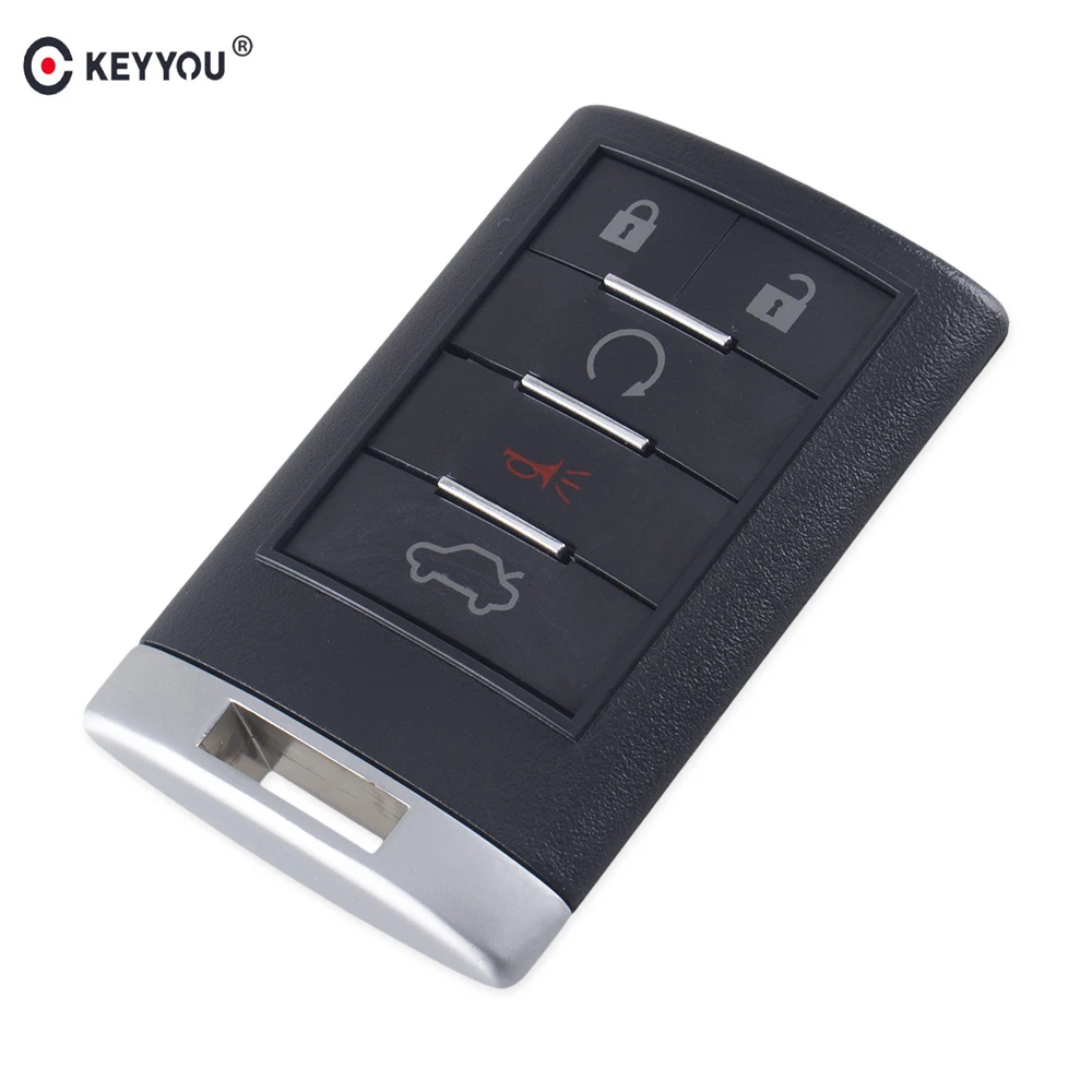 

KEYYOU 5 Buttons Replacement Remote Car Key Fob Fit For Cadillac CTS Escalade DTS STS OUC6000066 Refit Keyless Entry Car Key