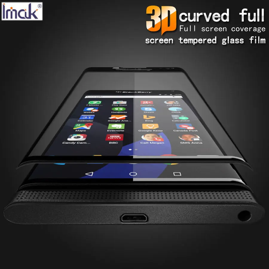 

Imak 3D Curved Edge Tempered Glass for BlackBerry Priv Venice Full Cover Protective Original Premium Screen Protector Safe Case