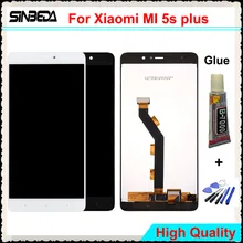 Sinbeda 5.7″ LCD Panel For Xiaomi MI 5S Plus Mi5s Plus LCD Display Touch Screen Digitizer Assembly Replacement Black/White+Glue