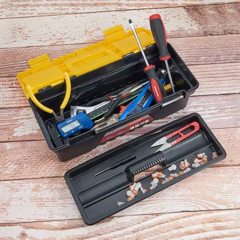 

12Inch Convenient Portable Hand Carry Tool Storage Lockable Storage Tool Box Garage Mechanism Storage Organizer