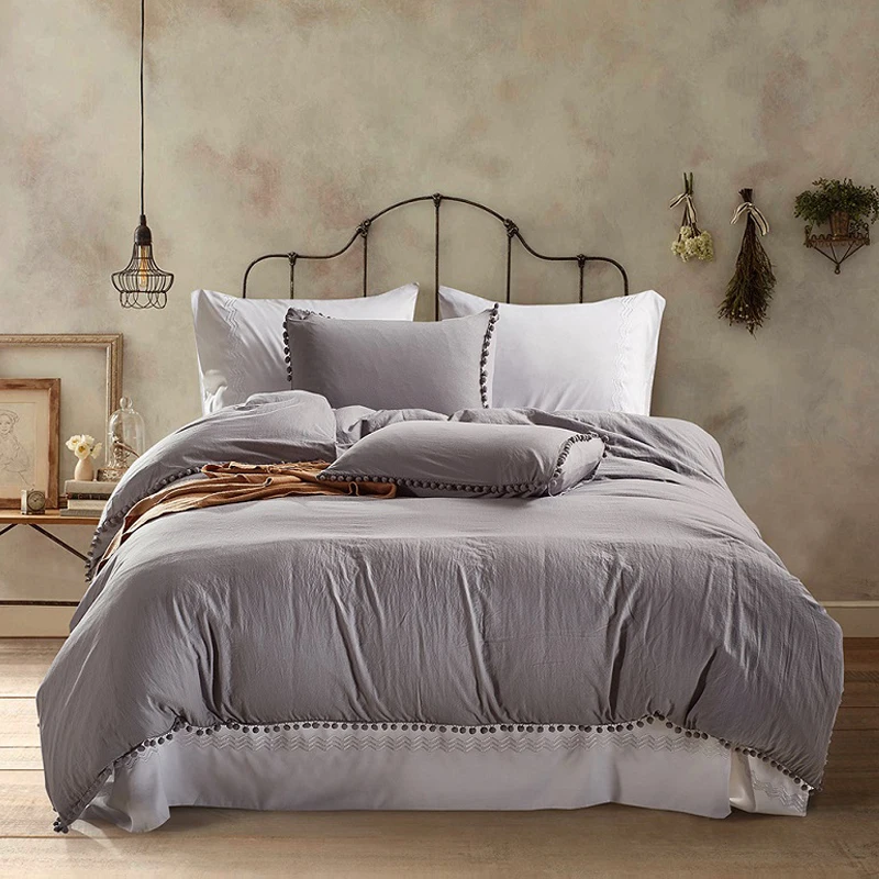 

Polyester Cotton Bed Linen Set Textile Soft Bed Linen King Twin Size Gray Pink White Bal Blanket