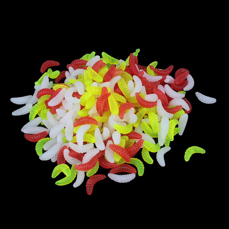 

Newly 50PCS 2.2cm Maggot Grub Soft Lure Baits Worms Glow Shrimps Fishing Lures BF88