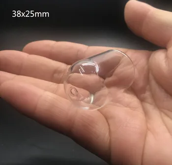 

38x25mm tube glass globe bubble dome message bottle wishing glass bottle jars with hole vial pendants diy wedding decor 200pcs
