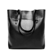 Hot 2017 New Arrive Female Oil Leather Bucket Handbags Tote Women Messenger Bags Ladies Fashion Leather Portable Shoulder Bag Hot 2017 New Arrive Female Oil Leather Bucket Handbags Tote Women Messenger Bags Ladies Fashion Leather Portable Shoulder Bag