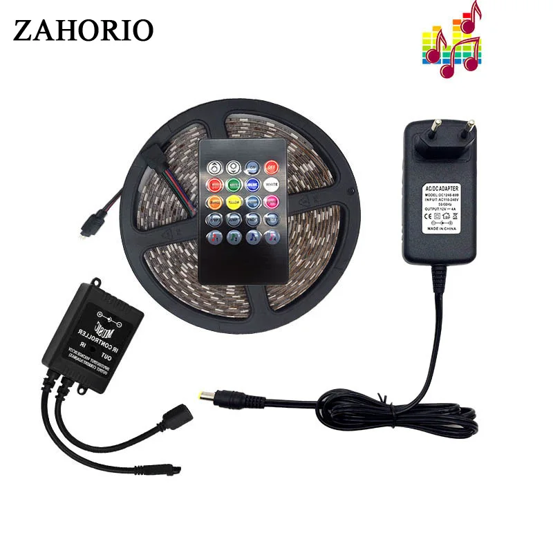 Led Strip SMD 5050 Waterproof RGB 5M 10M Tape Light Wifi/Music/24key/44key Controller DC12V Power Flexible Home Decoration | Лампы и