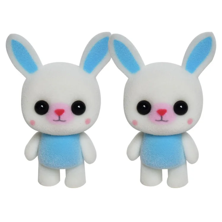 Милый кролик стекаются куклы игрушки для детей детские мини животные игрушка сумка брелок кулон Декор розовый красный кролик дети подарок фигурки - Цвет: blue