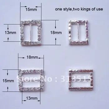 

(M0412) 13mm inner bar,vertical rectangular rhinestone ribbon slider,one style,two kinds of use,silver plating