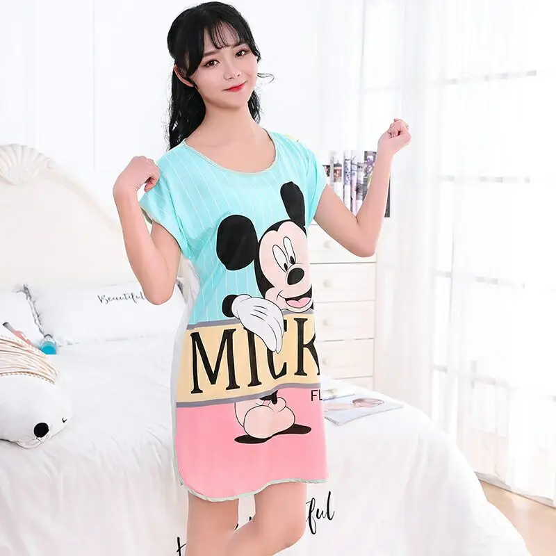 

Women Pajamas Autumn New Thin Cartoon Mickey Minnie Printed Short Sleeve Cute Sleepwear Casual Homewear Female Pyjamas Shein