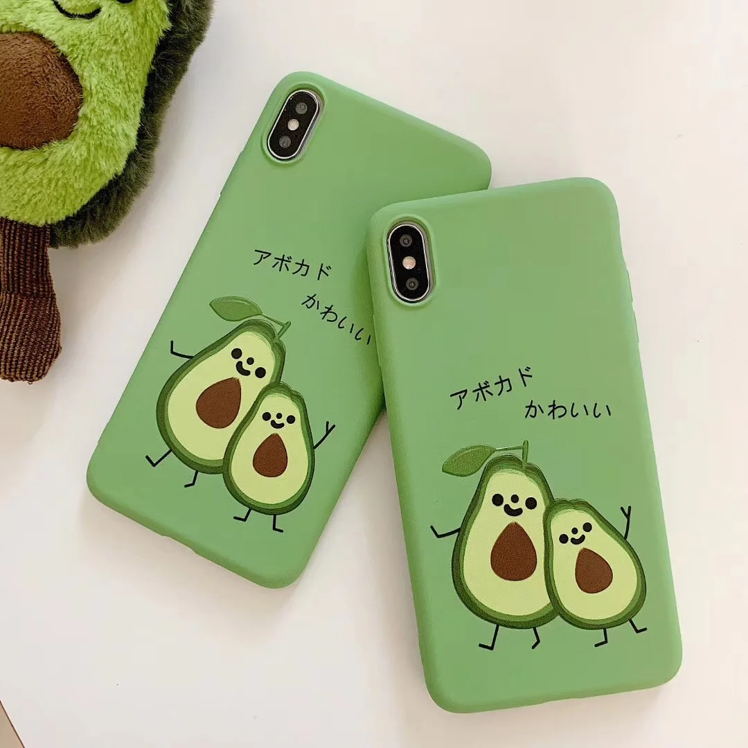 

cute Avocado Pattern Case For iPhone 7 8 6 6S Plus For iPhone X XS MAX XR case Ultra thin soft silicon Cover For iPhone xr case