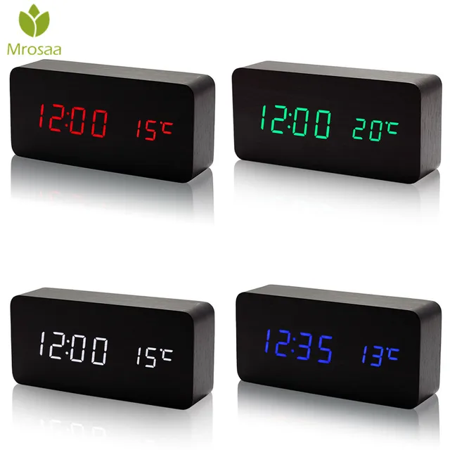 best table clock office electronic led digital alarm clock temperature sounds control wooden table clock calendar display desktop best best table clock office electronic led digital alarm clock temperature sounds control wooden table clock calendar display desktop best