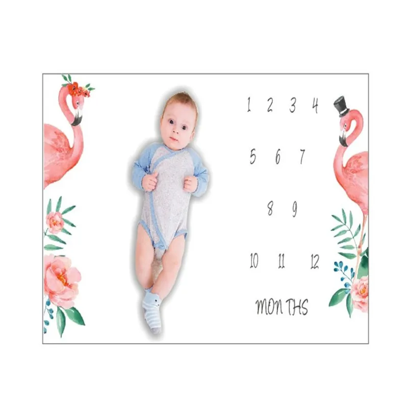 Newborn Baby Infants Milestone Blanket Mat Photography Prop Monthly Growth Photo